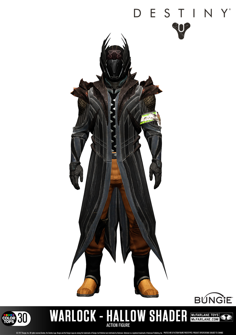 Highly detailed sculpt of the Warlock modeled from in-game assets. Sculpted figure features the Hollow Shader, complete with Light Beyond Nemesis Helmet. Figure comes with the Touch of Malice Scout Rifle and Ice Breaker Sniper Rifle. Fully customizable figure with 14+ points of articulation for dynamic posing. Figure comes in window boxed collector packaging and featured on a stylized Destiny branded display base.